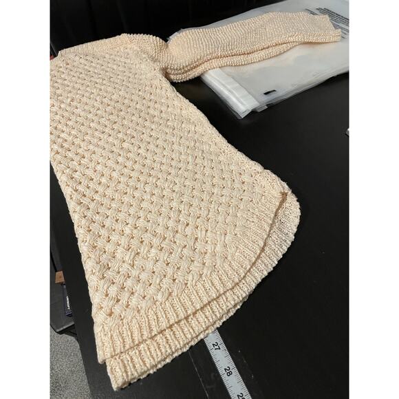 Zara Womens Sweater Size Large Pink Open Knit Soft Girl Coastal Blogger Fave - Picture 5 of 6